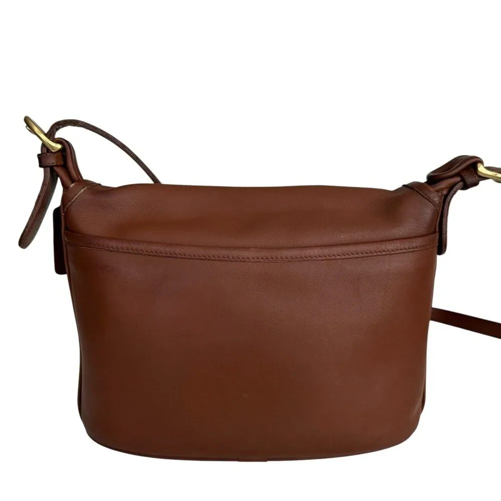 Vintage Coach 4150 Fletcher Flap Brown Leather Shoulder Bag Brass Hardware - Picture 2 of 15